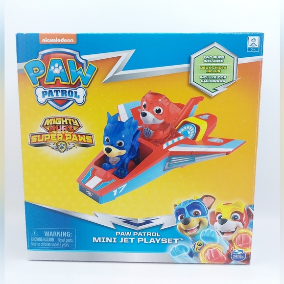 Paw Patrol‎ Mighty Pups Super Paws Mini Jet Playset includes Jet & 2 Pups - Picture 1 of 5